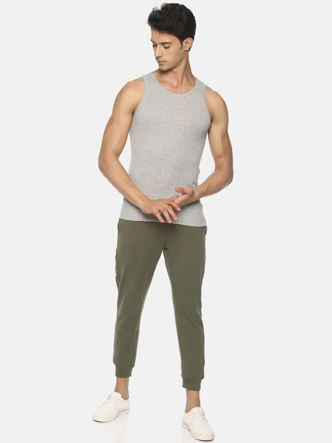 Clothing Innerwear Vests | Soul Space Men Grey Set of 3 Cotton Innerwear Vest - NF45148
