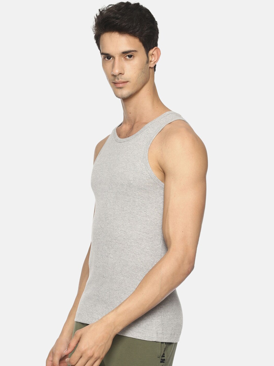 Clothing Innerwear Vests | Soul Space Men Grey Set of 3 Cotton Innerwear Vest - NF45148