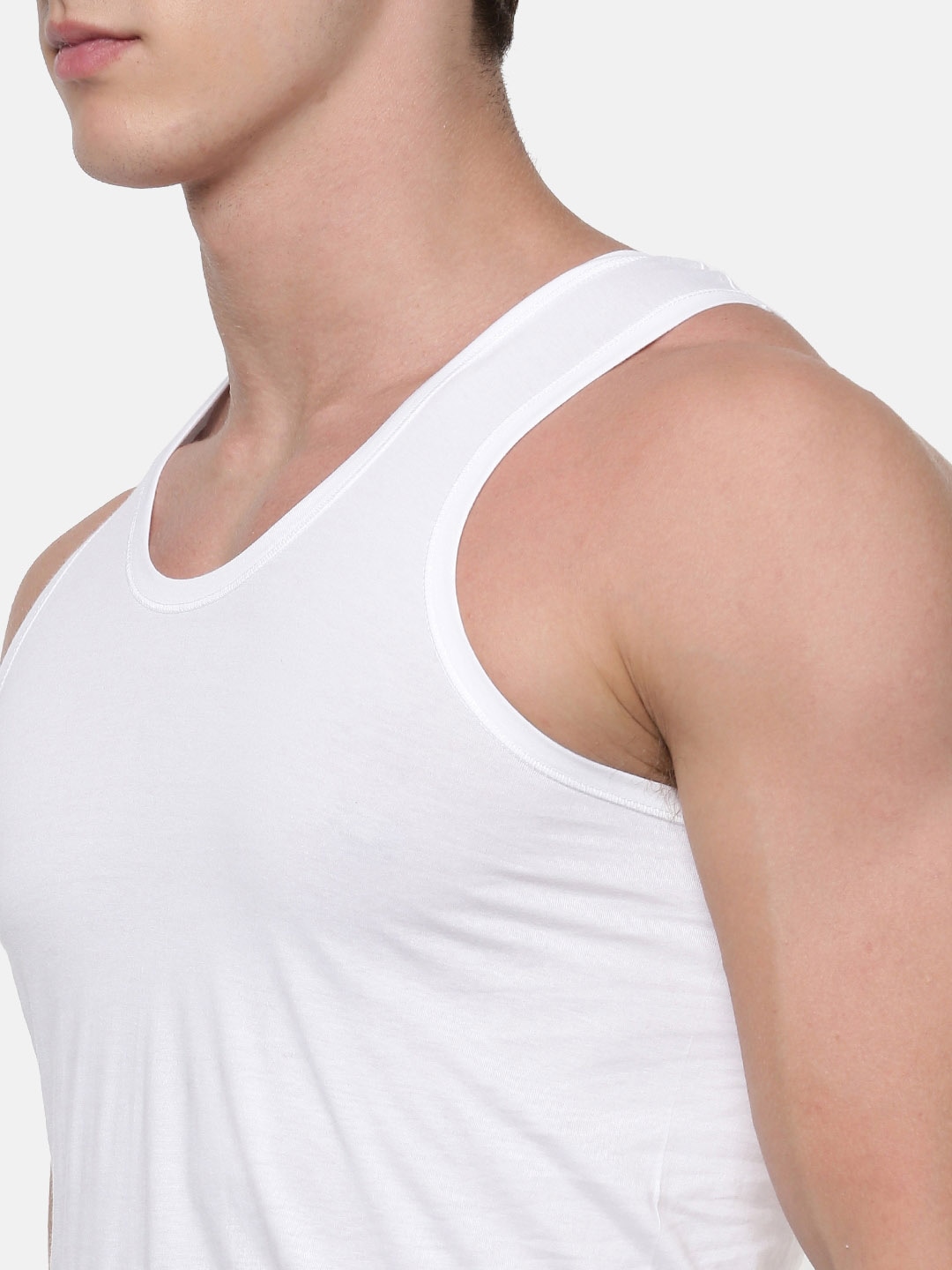 Clothing Innerwear Vests | RAMRAJ COTTON Men Pack Of 5 White Solid Pure Cotton Innerwear Vests - EK54645