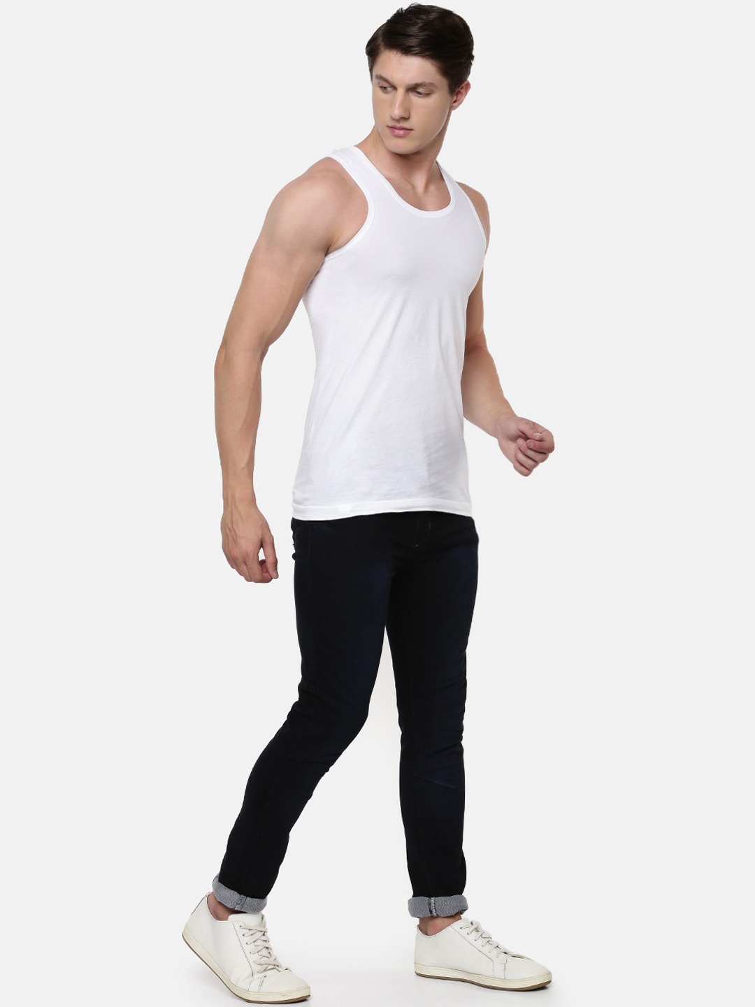Clothing Innerwear Vests | RAMRAJ COTTON Men Pack Of 5 White Solid Pure Cotton Innerwear Vests - EK54645