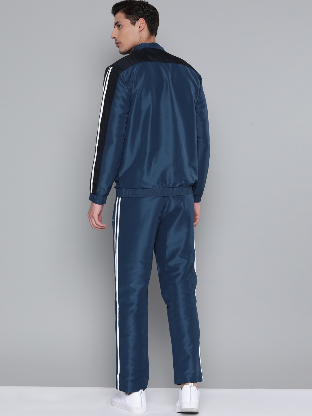 Clothing Tracksuits | Alcis Men Teal Blue Solid Tracksuit With Side Taping on Sleeves - OF22577