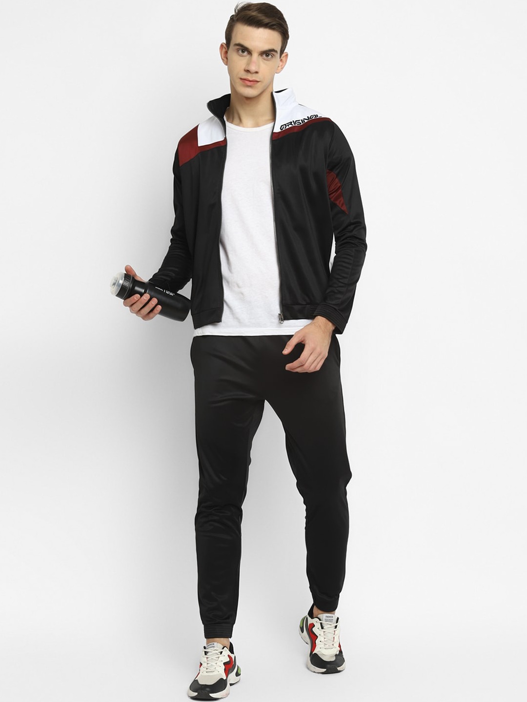 Clothing Tracksuits | Yuuki Men Black & White Colourblocked Tracksuit - IP21128