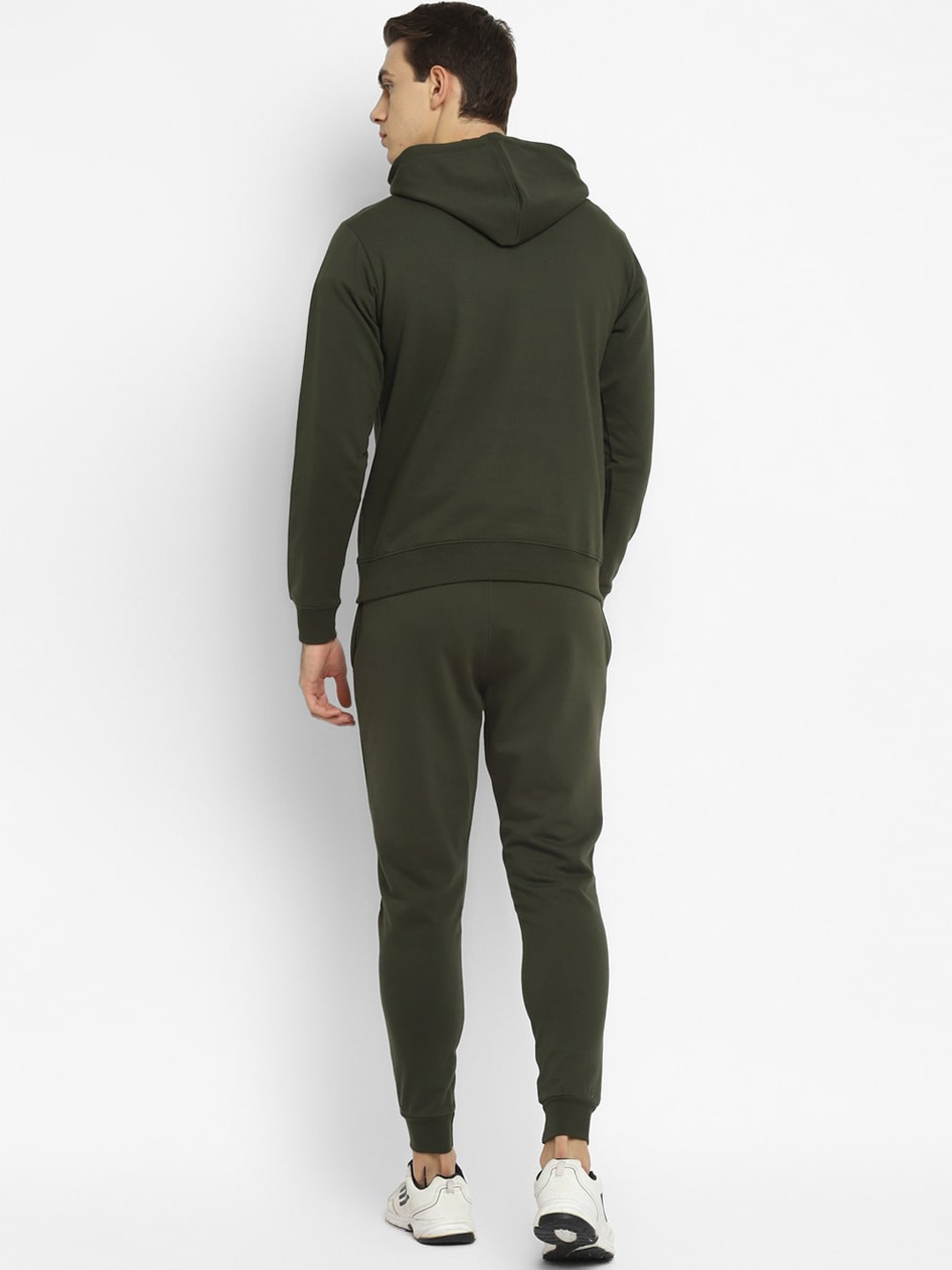 Clothing Tracksuits | OFF LIMITS Men Olive Green Solid Hooded Tracksuit - LY57777