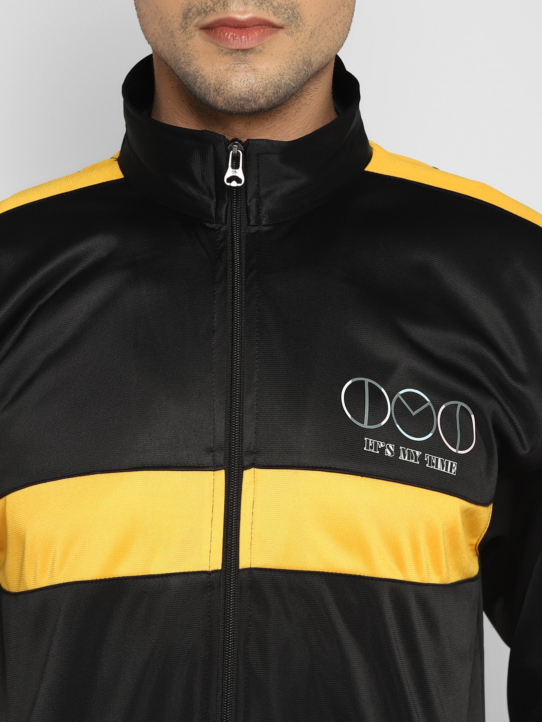 Clothing Tracksuits | IMT Men Black & Yellow Solid Tracksuit - JQ82433