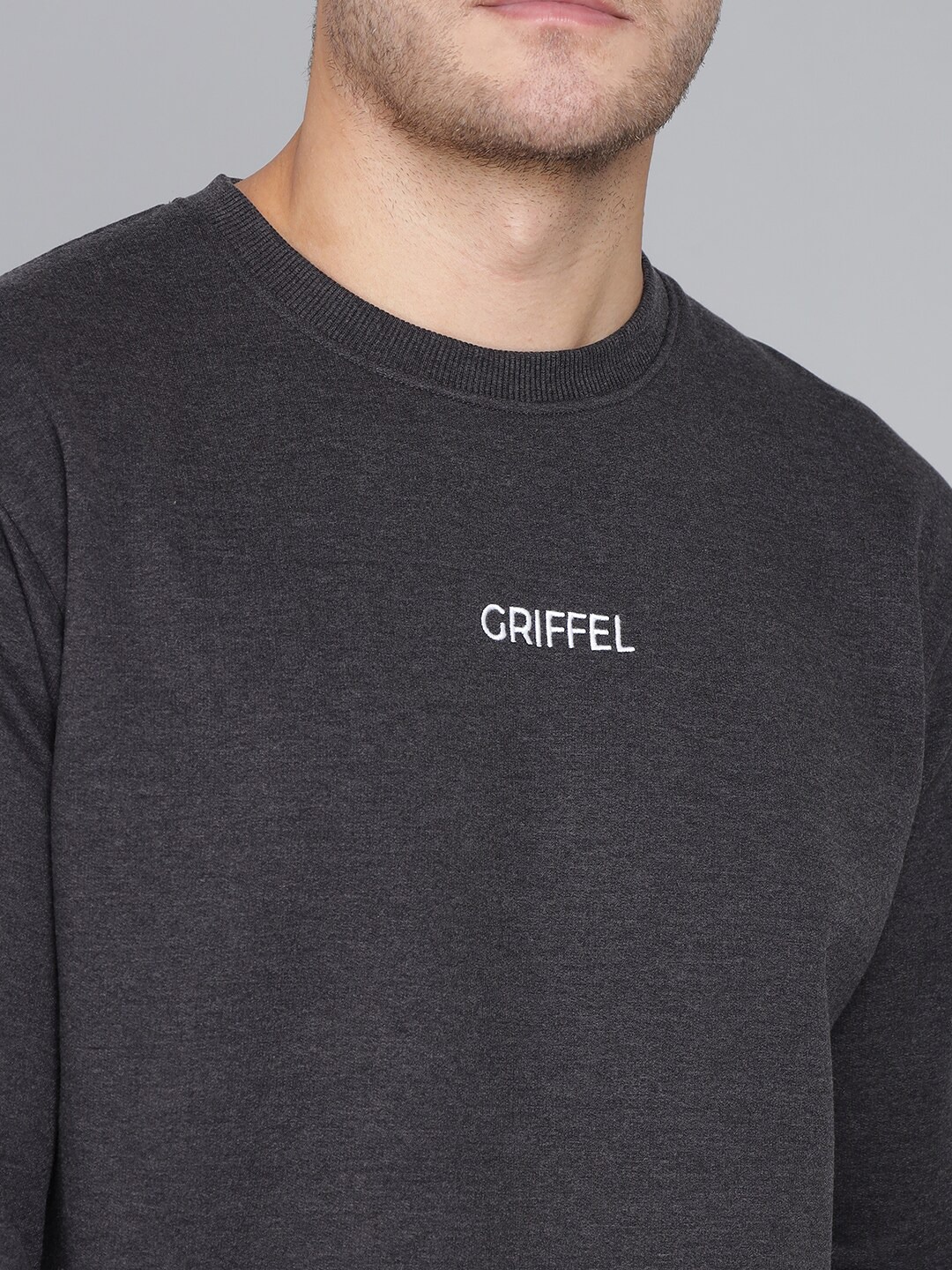 Clothing Tracksuits | GRIFFEL Men Charcoal-Grey Solid Cotton Tracksuit - TB05832