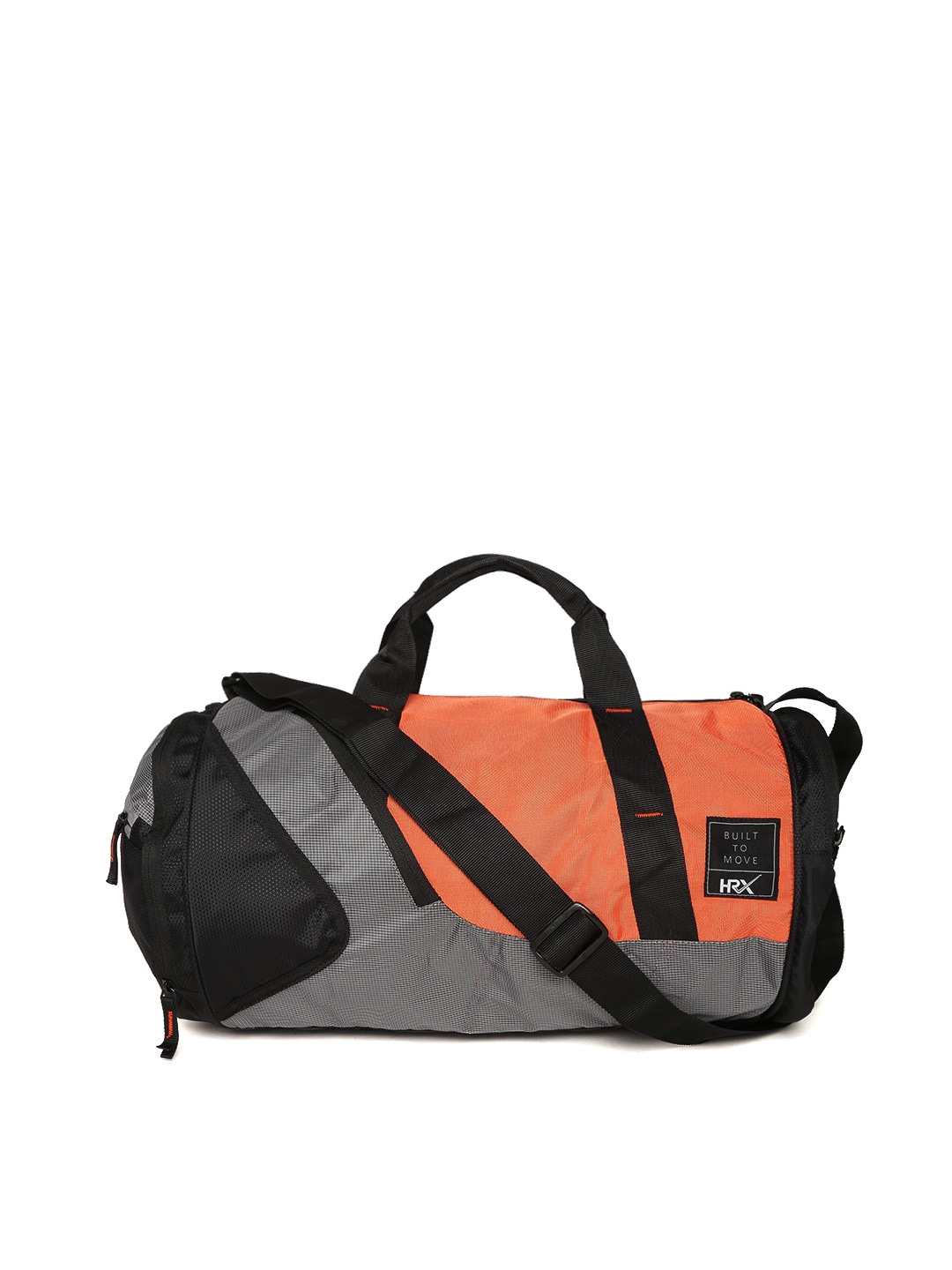 Accessories Duffel Bag | HRX by Hrithik Roshan Unisex Black & Orange Colourblocked Training Duffel Bag 16.3 L - ZX27553