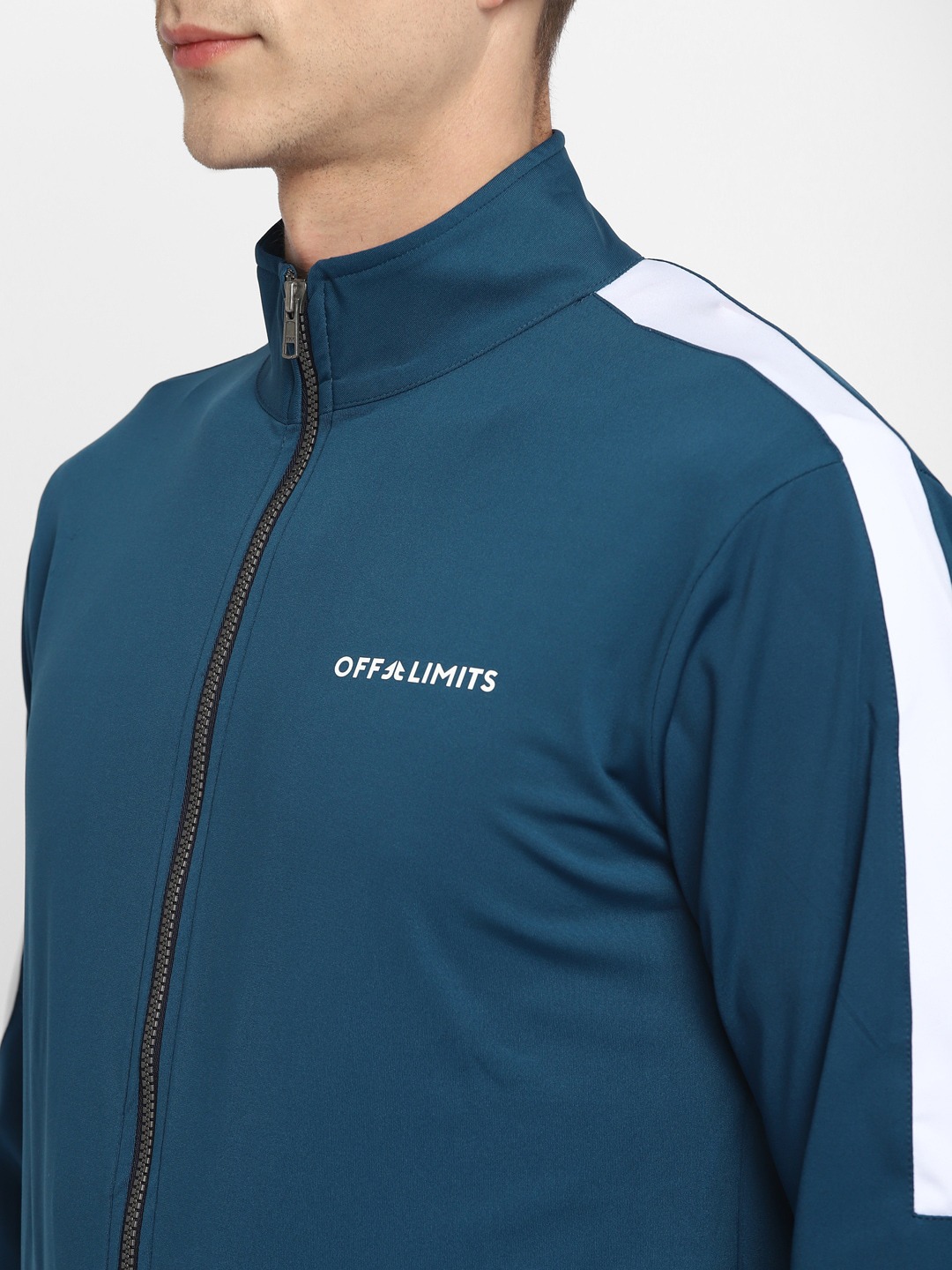 Clothing Tracksuits | OFF LIMITS Men Teal Blue Solid Tracksuit - IT35557
