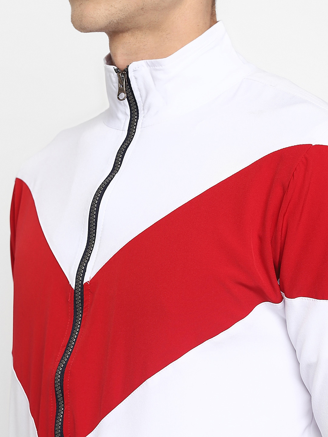 Clothing Tracksuits | OFF LIMITS Men White & Red Colourblocked Tracksuit - SQ43405