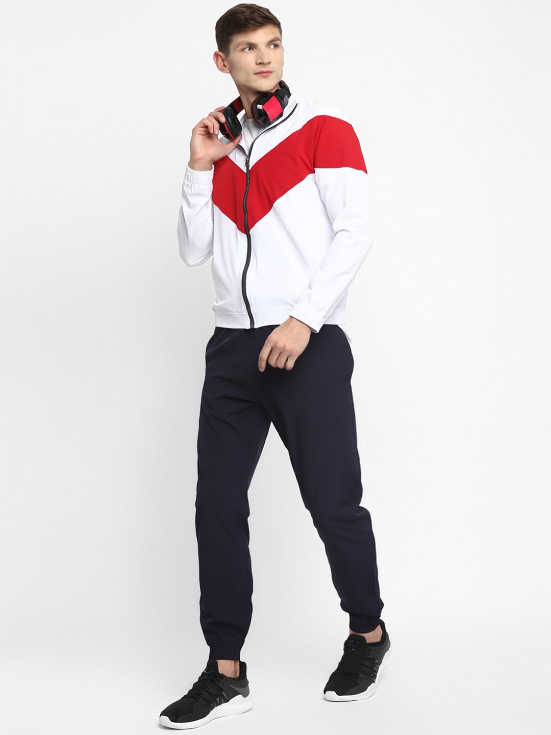 Clothing Tracksuits | OFF LIMITS Men White & Red Colourblocked Tracksuit - SQ43405