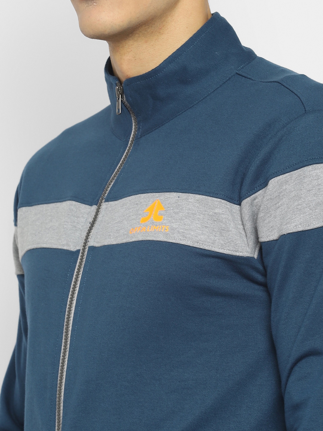 Clothing Tracksuits | OFF LIMITS Men Teal Blue & Grey Solid Tracksuit - QV84570