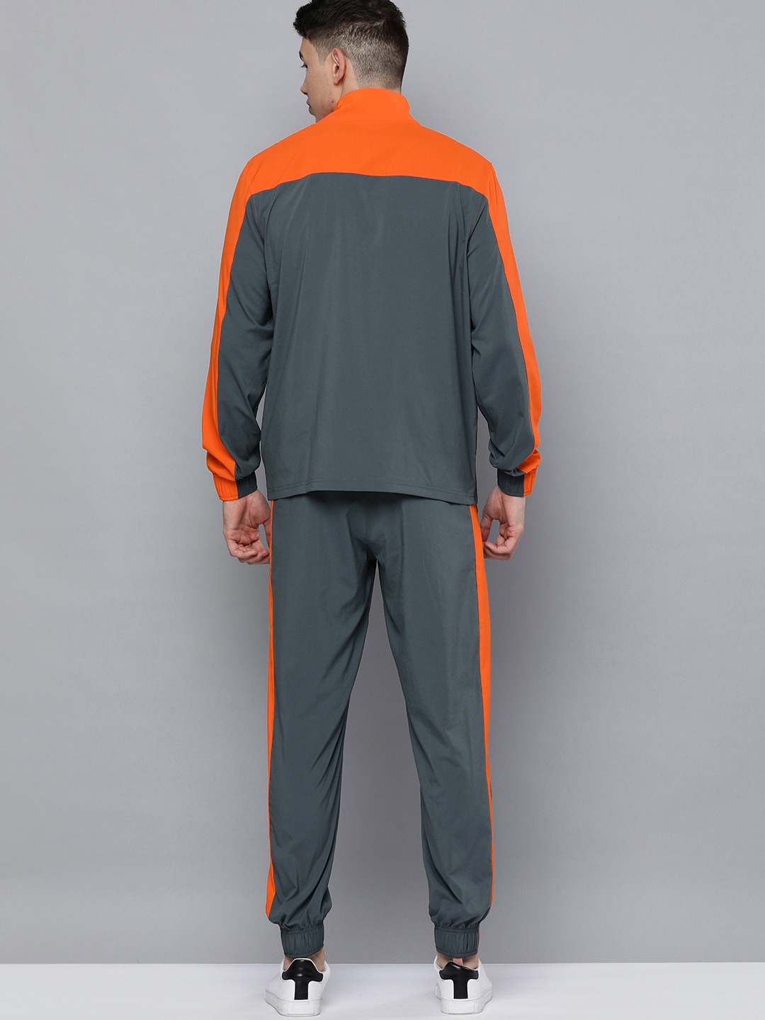 Clothing Tracksuits | Puma Men Orange& grey Colourblocked High Collared Training Track Suit - WC05227