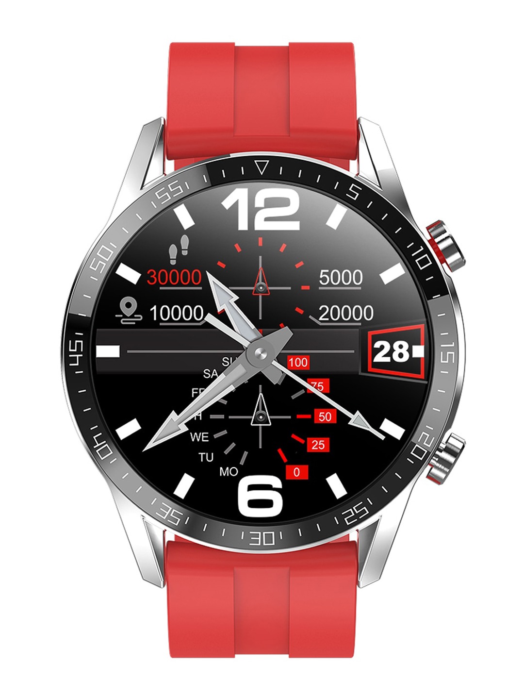 Accessories Smart Watches | French Connection Red & Black Touch Screen Smartwatch with HRM & Smart Phone Notification - FP86682