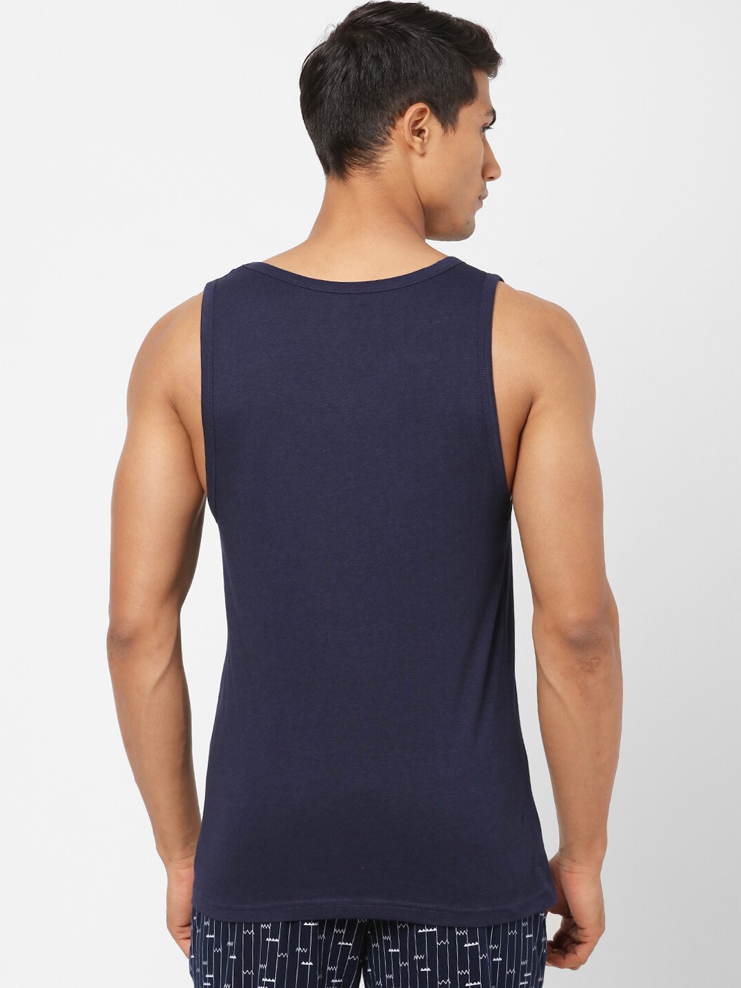 Clothing Innerwear Vests | Ajile by Pantaloons Men Navy Blue Innerwear Vest - UT83468