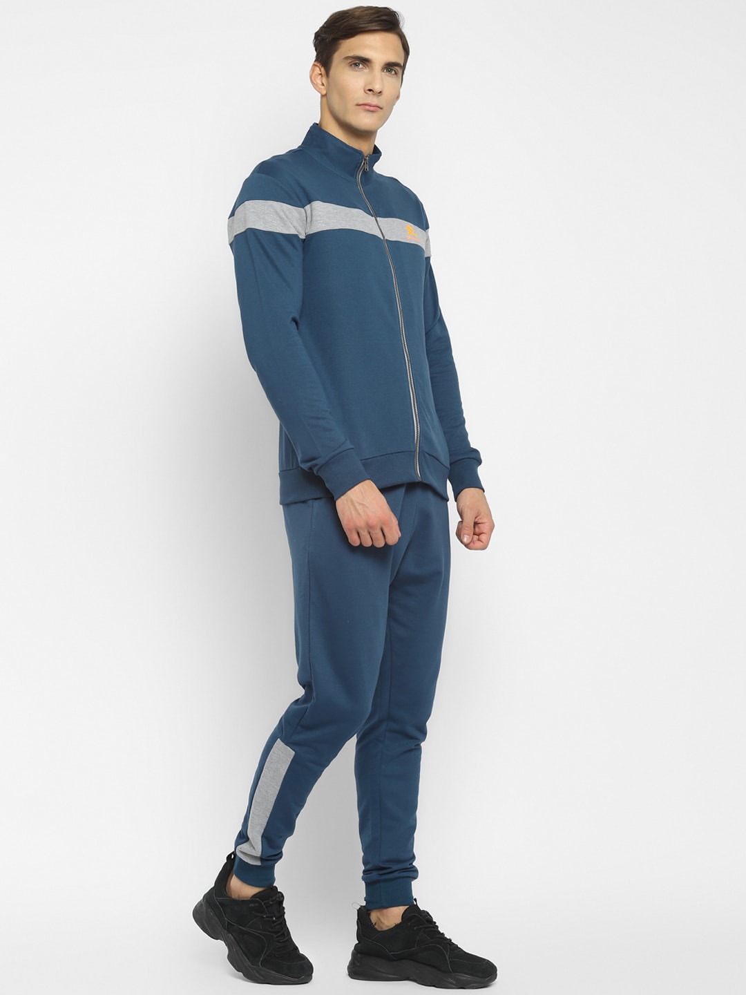 Clothing Tracksuits | OFF LIMITS Men Blue & Grey Colourblocked Track Suit - RI89890