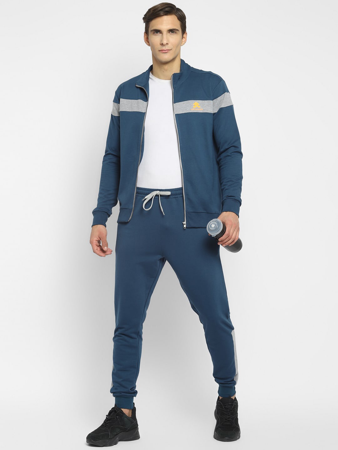 Clothing Tracksuits | OFF LIMITS Men Blue & Grey Colourblocked Track Suit - RI89890