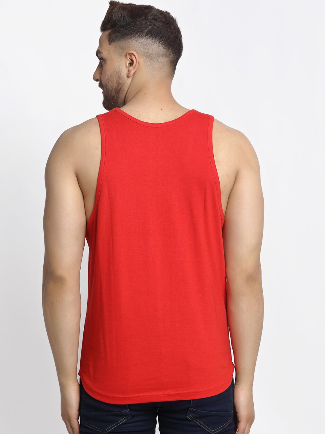 Clothing Innerwear Vests | Friskers Men Red I could deadlift you Apple Cut Sleeveless Gym Vest - CA85352