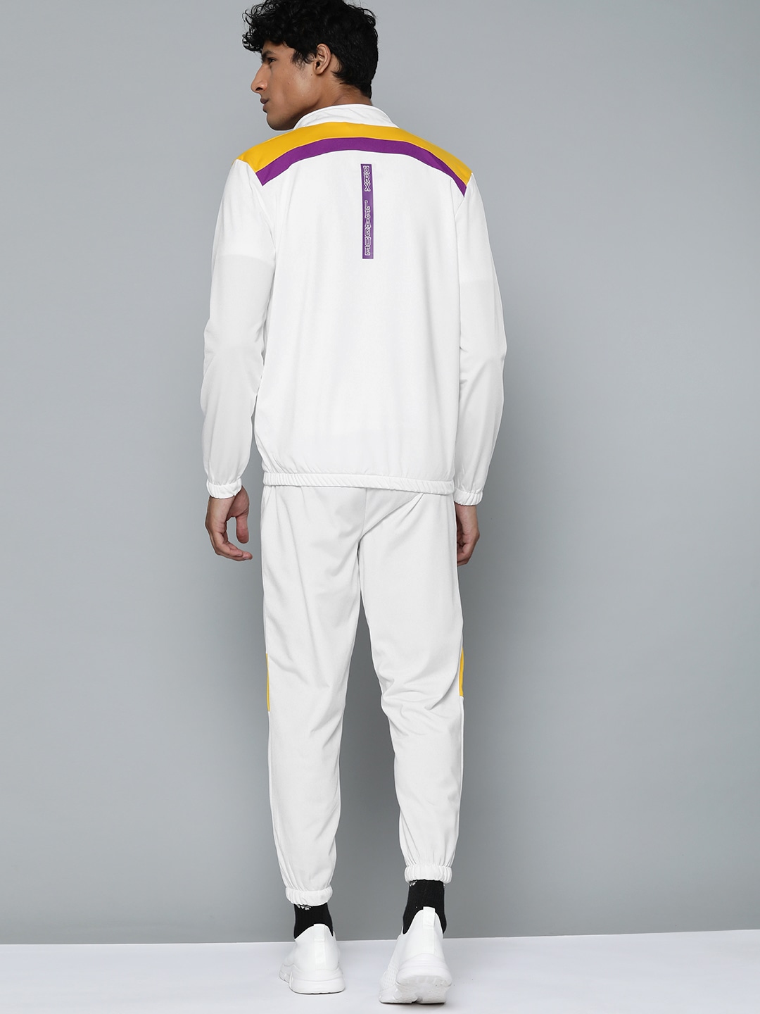 Clothing Tracksuits | HRX By Hrithik Roshan Basketball Men Optic White Colourblock Tracksuits - KT45770