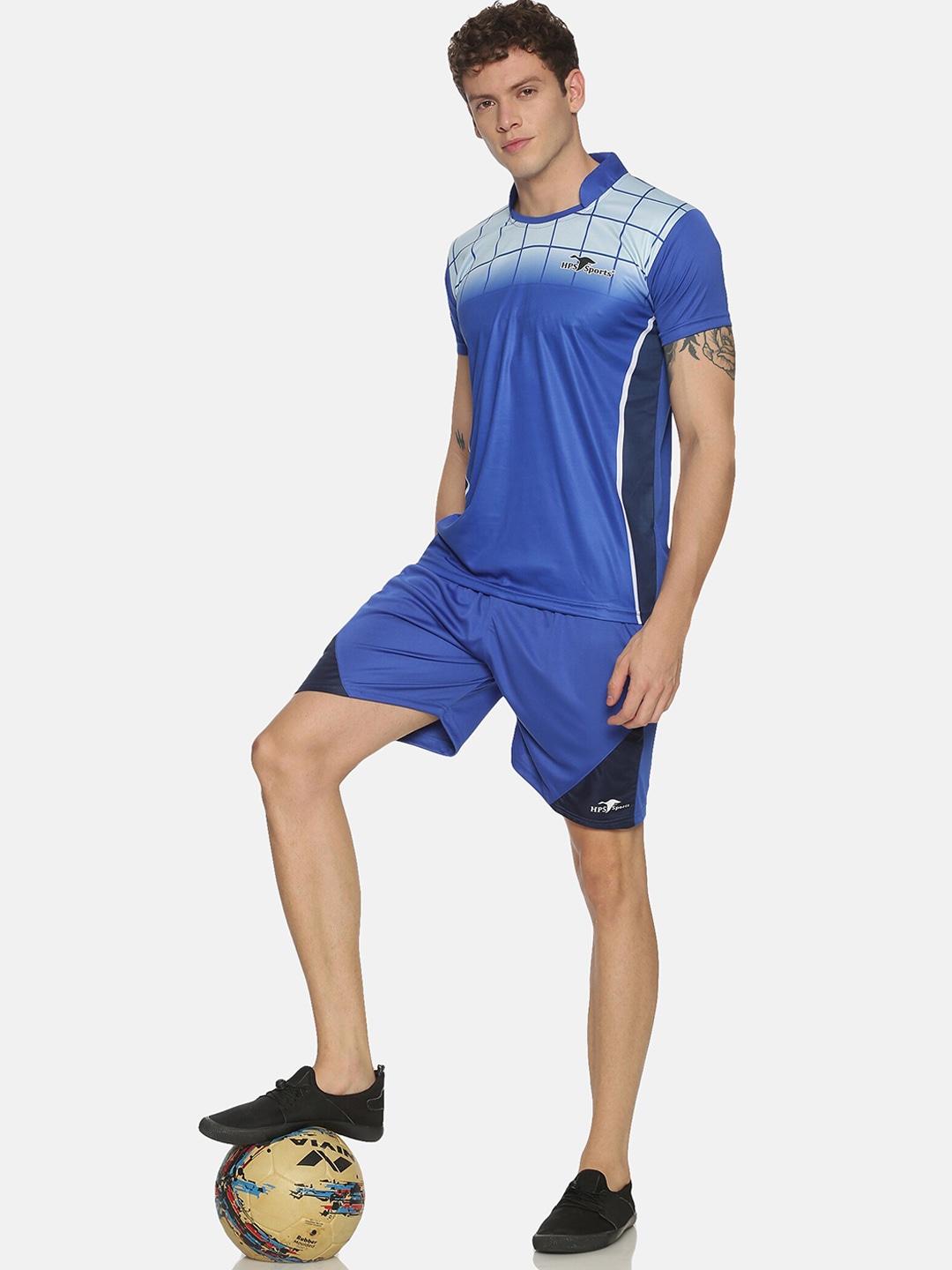 Clothing Tracksuits | HPS Sports Men Blue Printed Football TrackSuit - IW75734
