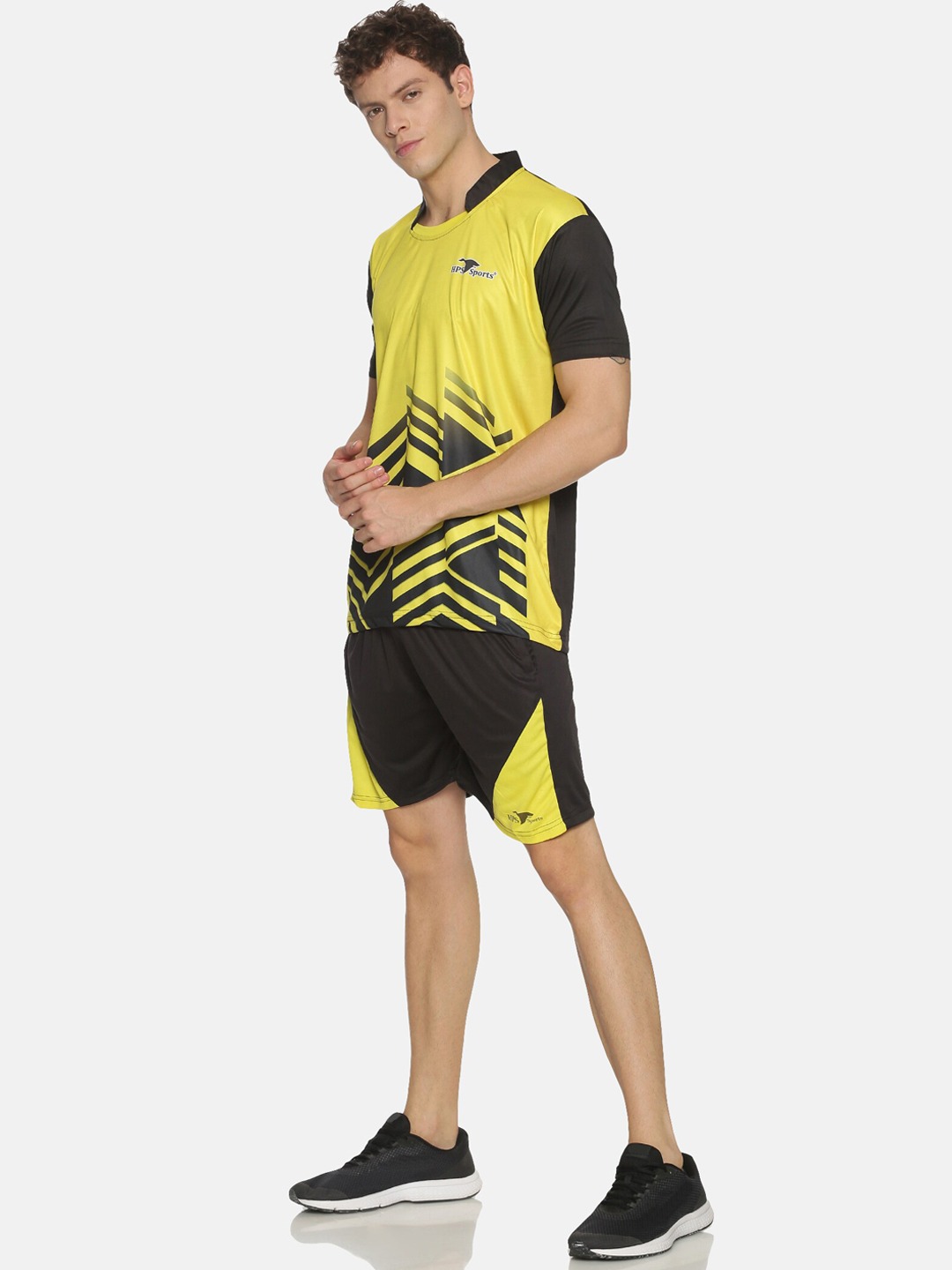 Clothing Tracksuits | HPS Sports Men Black & Yellow Printed Football Kit - EC05838