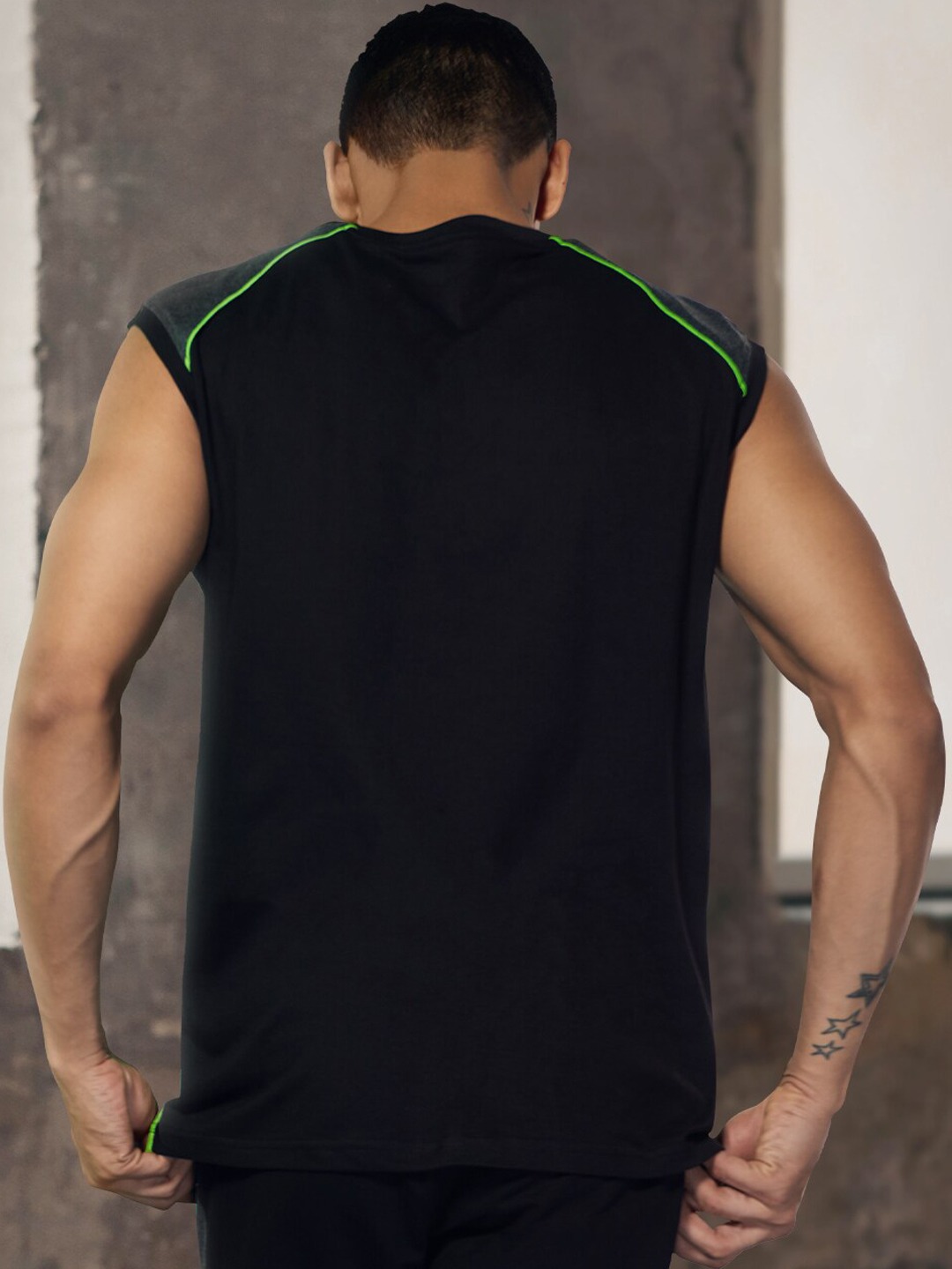 Clothing Innerwear Vests | The Souled Store Men Black Printed Gym Vest - DI23100