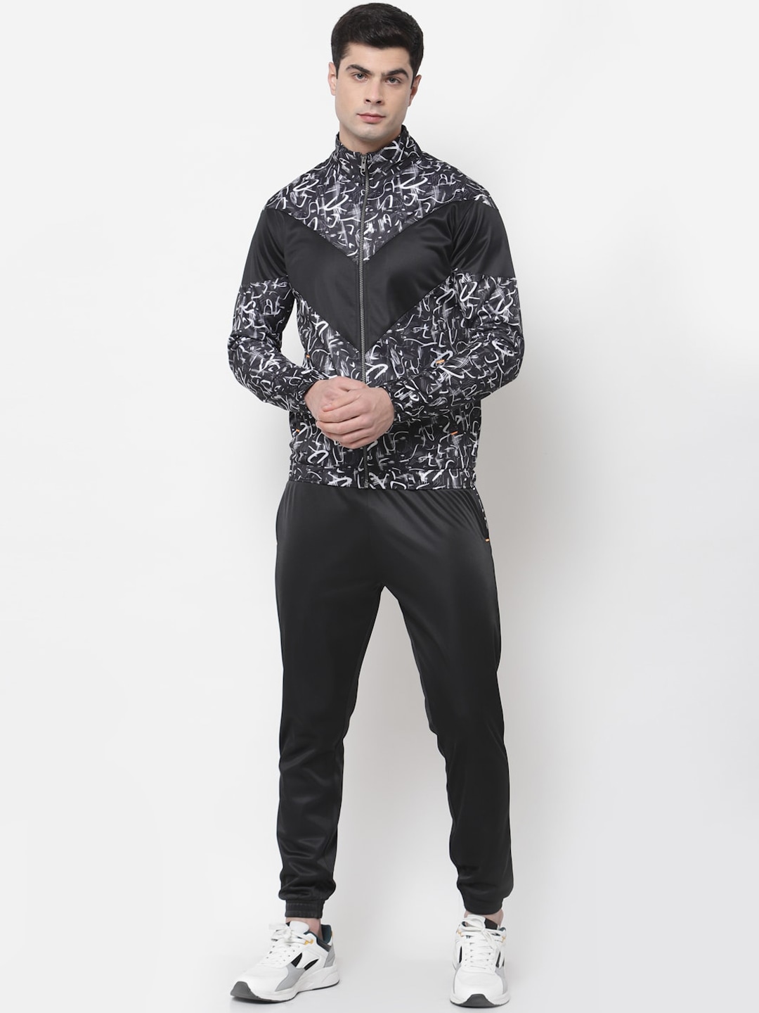 Clothing Tracksuits | OFF LIMITS Men Black Textured Track Suit - LU12016