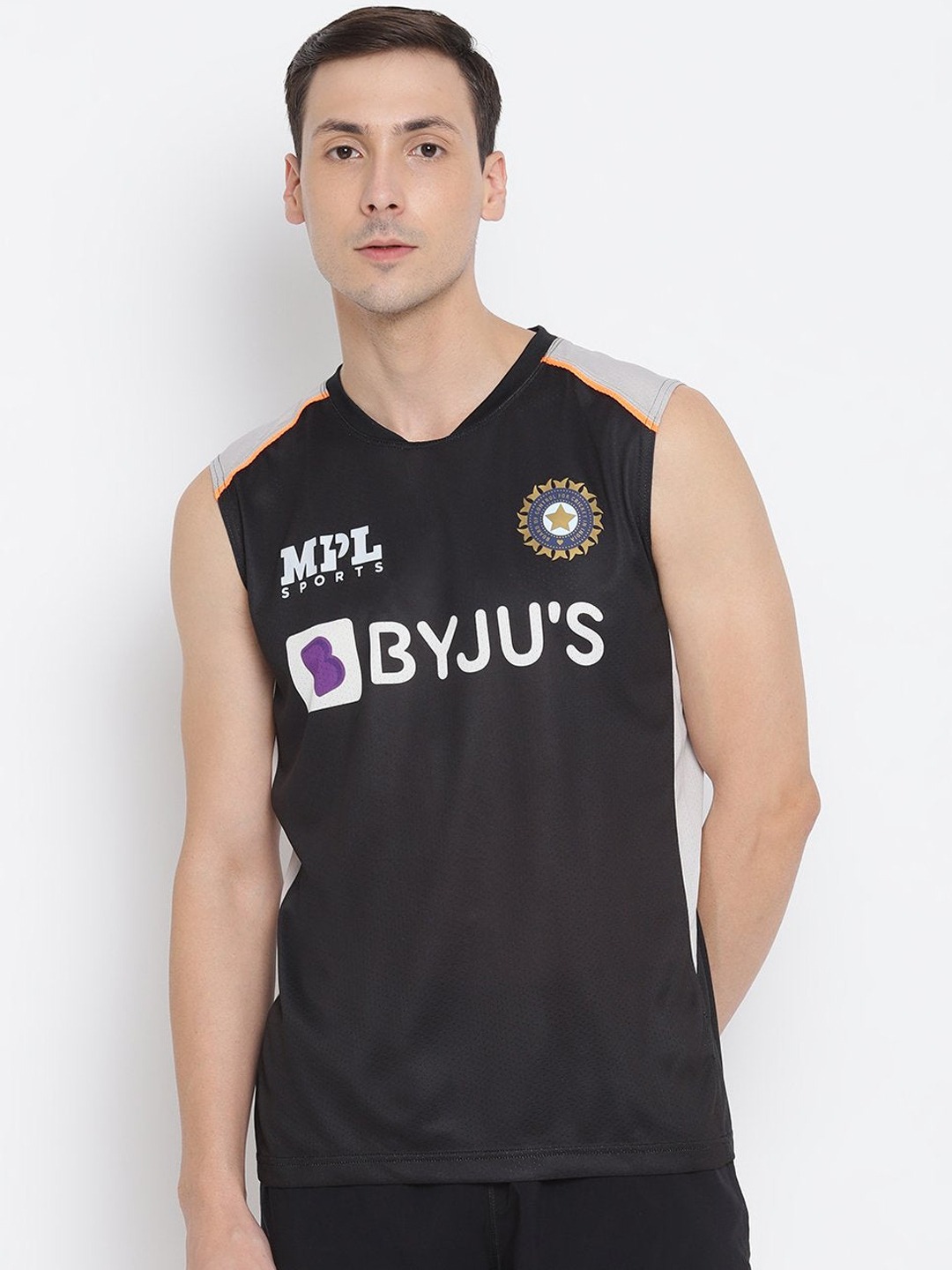 Clothing Innerwear Vests | MPL SPORTS Men Grey & White Official Team India Fan Training Vest - PO41112