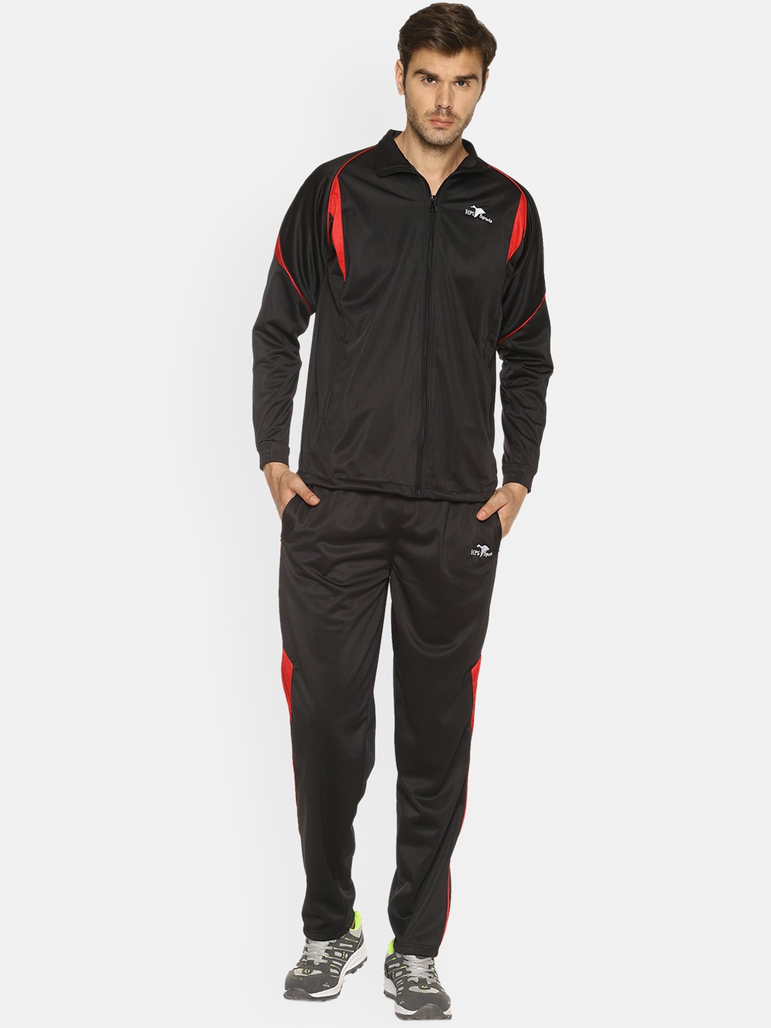 Clothing Tracksuits | HPS Sports Men Black & Red Solid Track Suit - DP42787