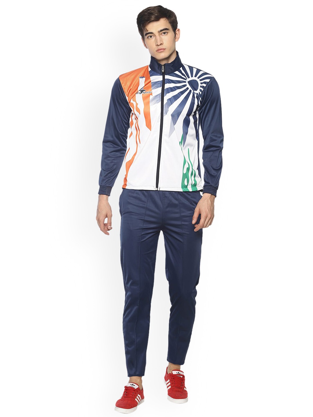Clothing Tracksuits | HPS Sports Men Blue & White Printed Track Suit - NG83812