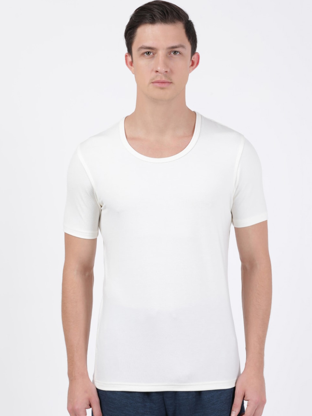 Clothing Innerwear Vests | Jockey Men White Solid Innerwear Vests - FF54685