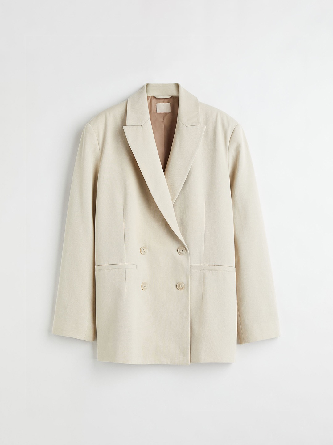 Clothing Blazers | H&M Women Beige Double Breasted Jacket - HQ60470