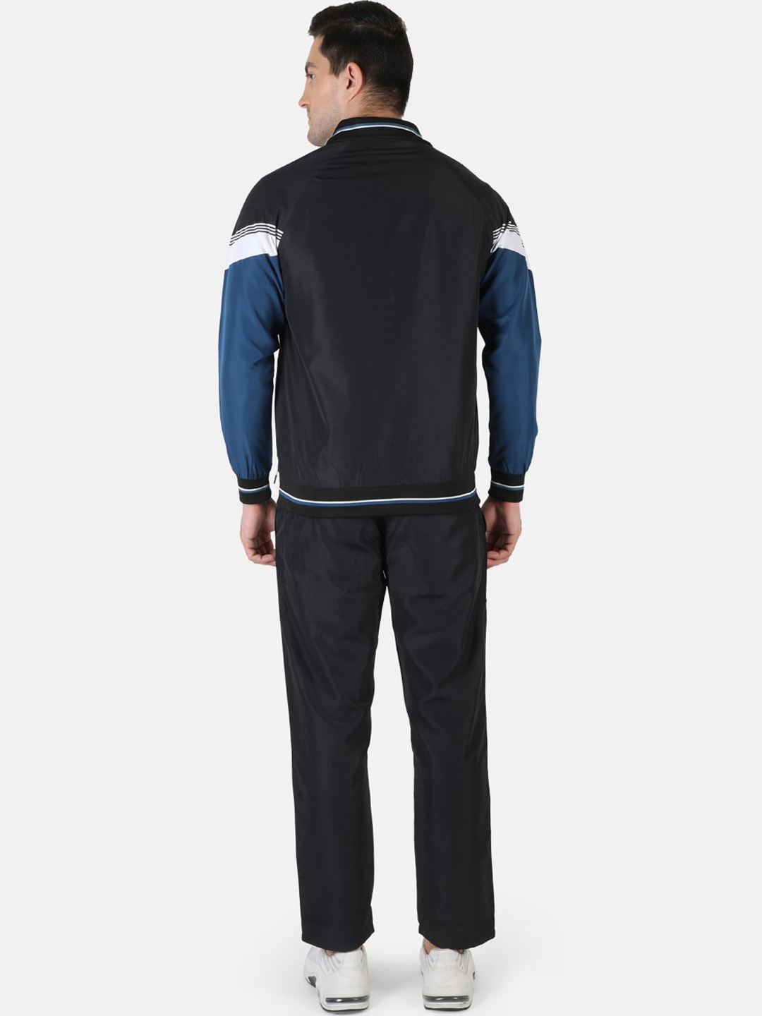 Clothing Tracksuits | Monte Carlo Men Black & Blue Colourblocked Tracksuits - RD41107