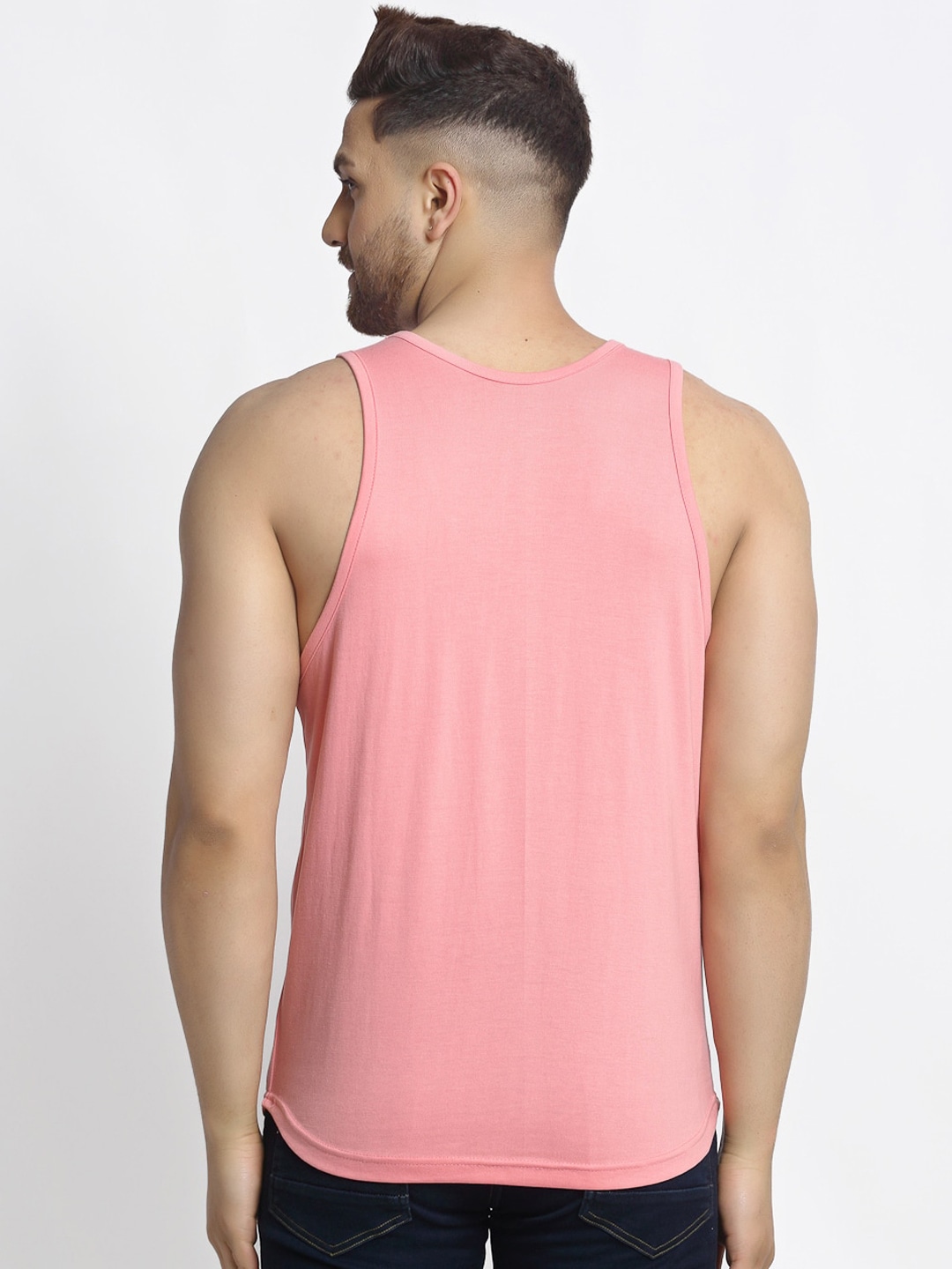 Clothing Innerwear Vests | Friskers Men Coral Solid Pure Cotton Innerwear Vest - ZH68018