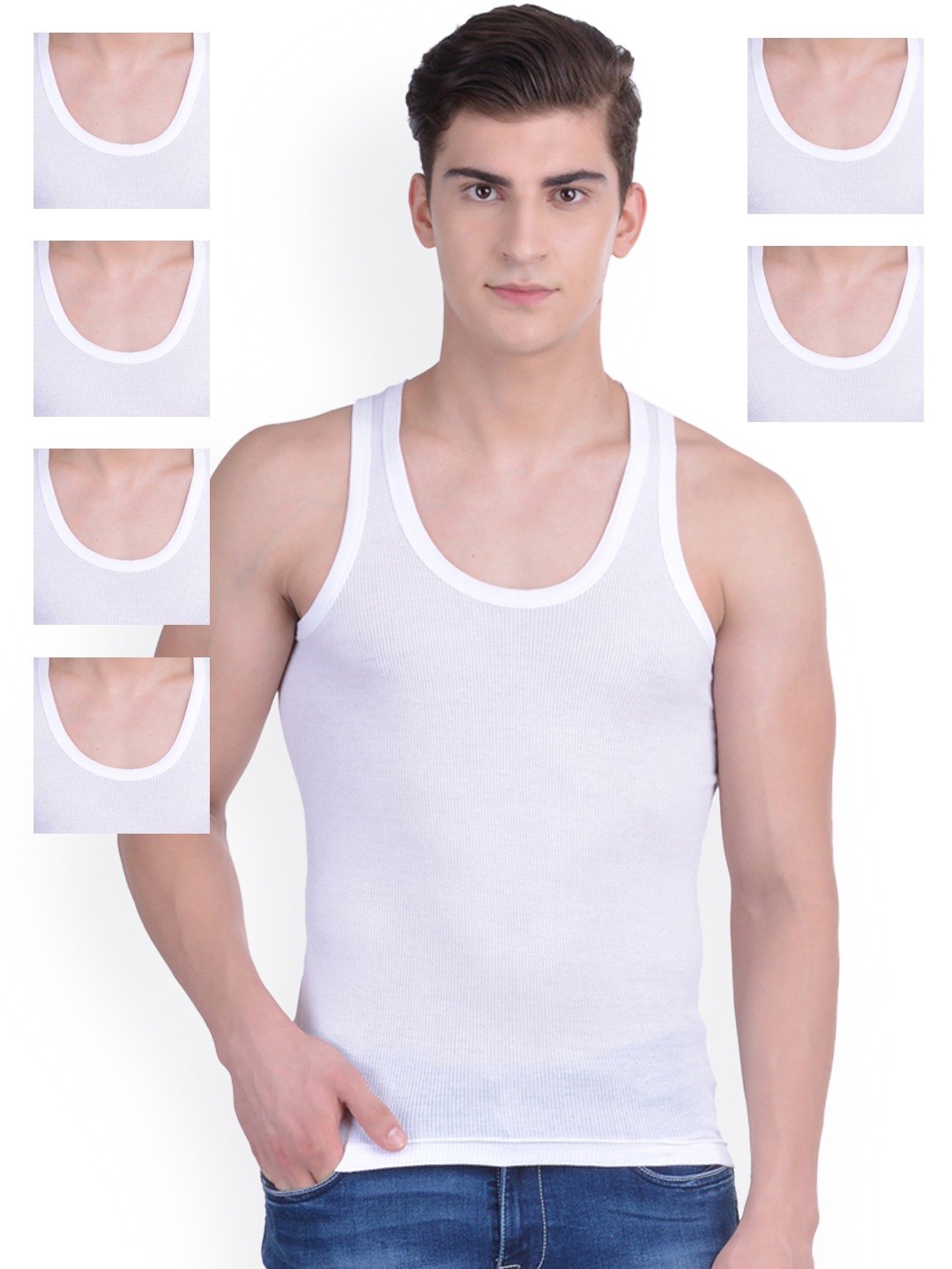 Clothing Innerwear Vests | Dollar Bigboss Men White Innerwear Vest MDVE-04-PO7 - XO99195