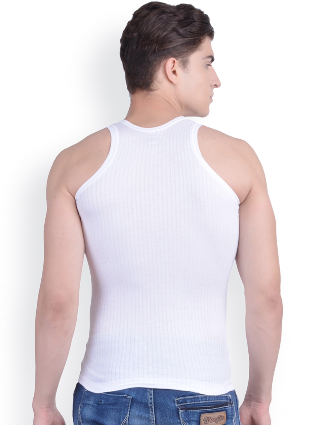 Clothing Innerwear Vests | Dollar Bigboss Pack of 3 White Innerwear Vests MDVE-03-PO3 - CU26954