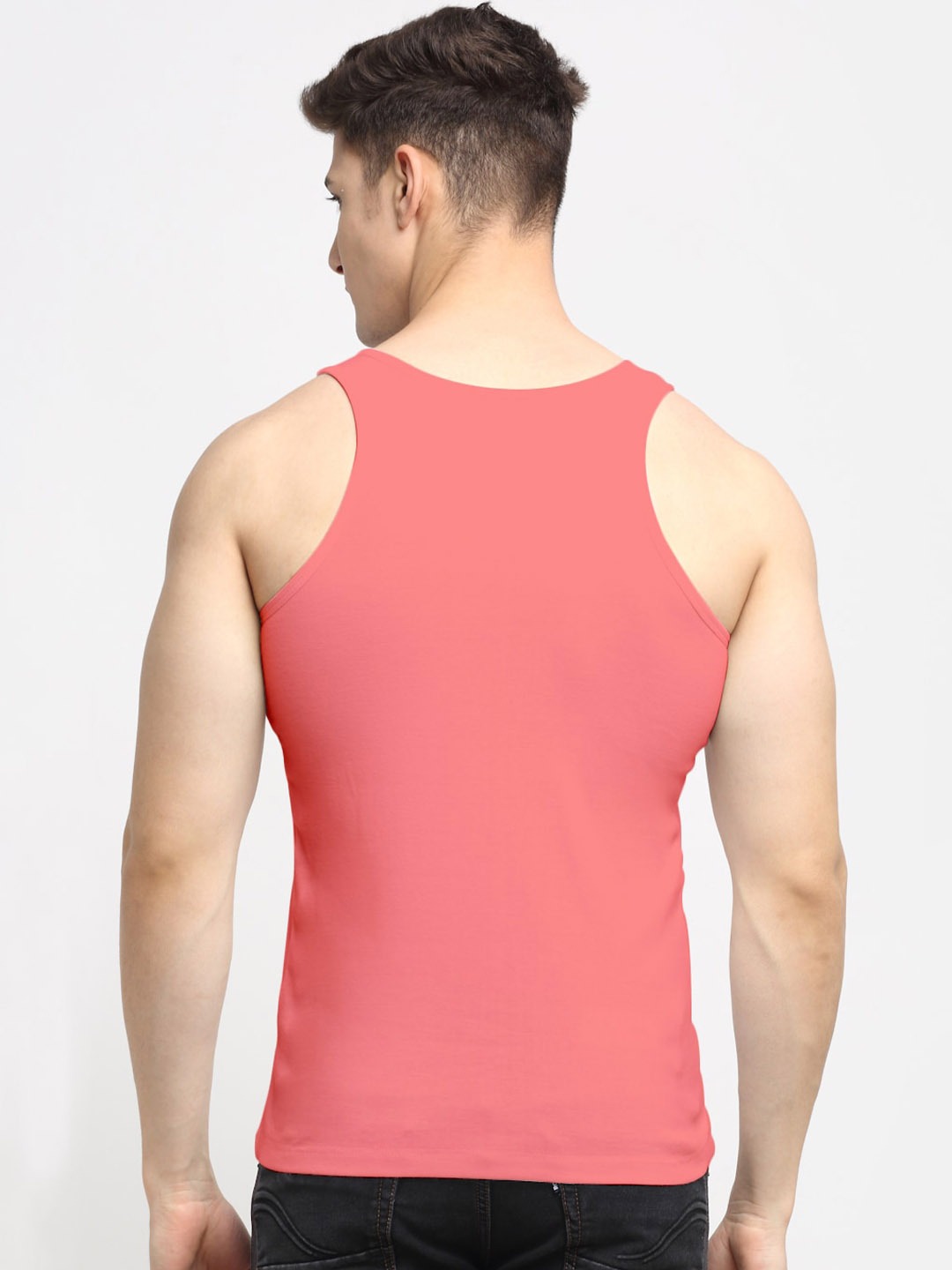 Clothing Innerwear Vests | Friskers Men Orange Solid Pure Cotton Tank Innerwear Vest - AP54548