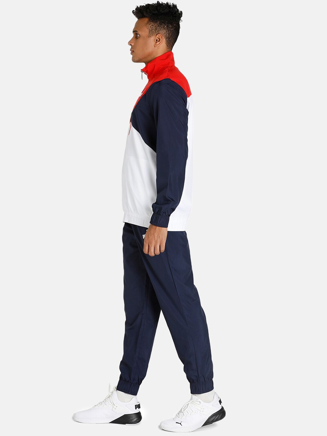 Clothing Tracksuits | Puma Men Navy Blue & Red Colourblocked Track Suit - EY94625