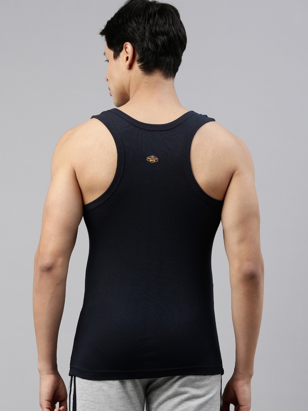 Clothing Innerwear Vests | DIXCY SCOTT Men Pack Of 2 Black & Navy Blue Solid Cotton Basic Vests - KW81773