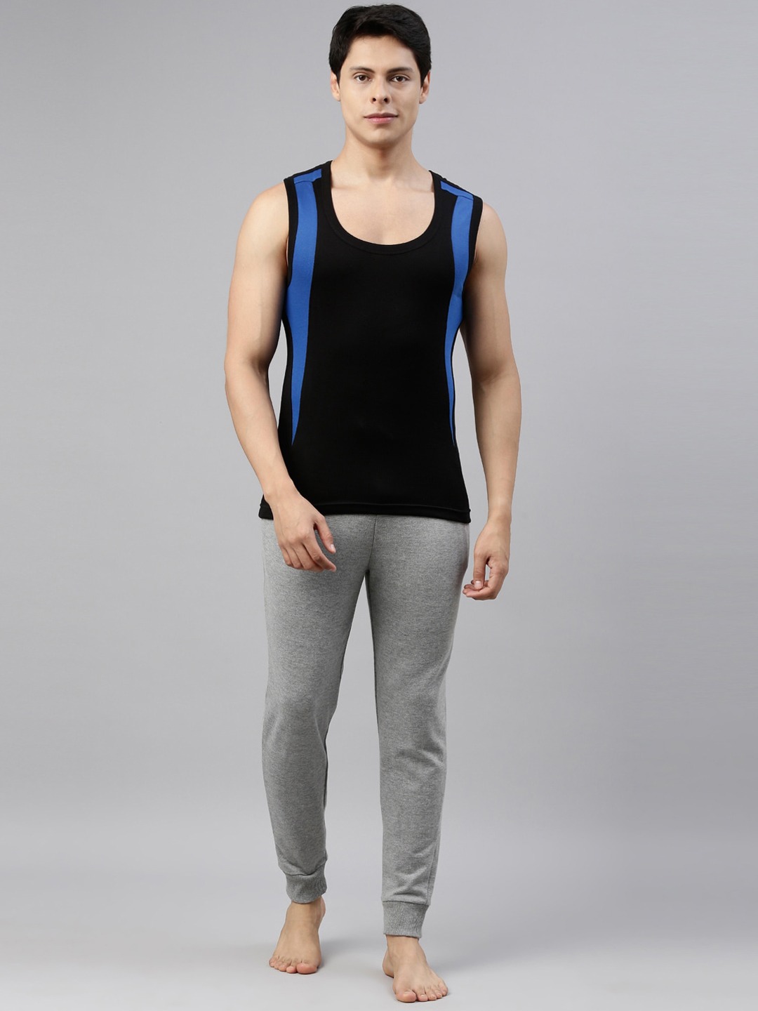 Clothing Innerwear Vests | DIXCY SCOTT Men Pack Of 2 Black & Red Solid Cotton Gym Vests - YN64072
