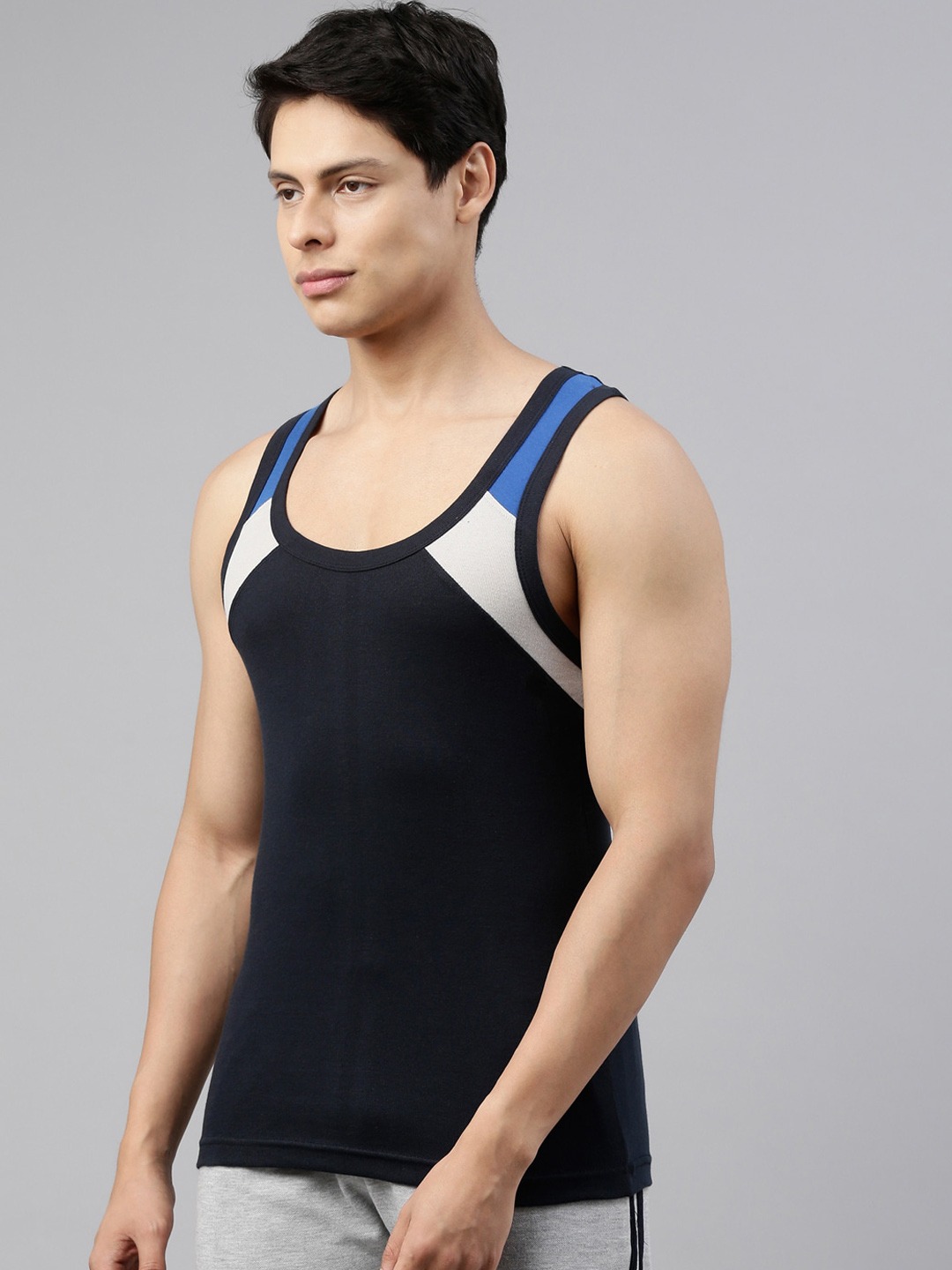 Clothing Innerwear Vests | DIXCY SCOTT Pack Of 2 Men Colourblocked Cotton Gym Vests - MQ07337