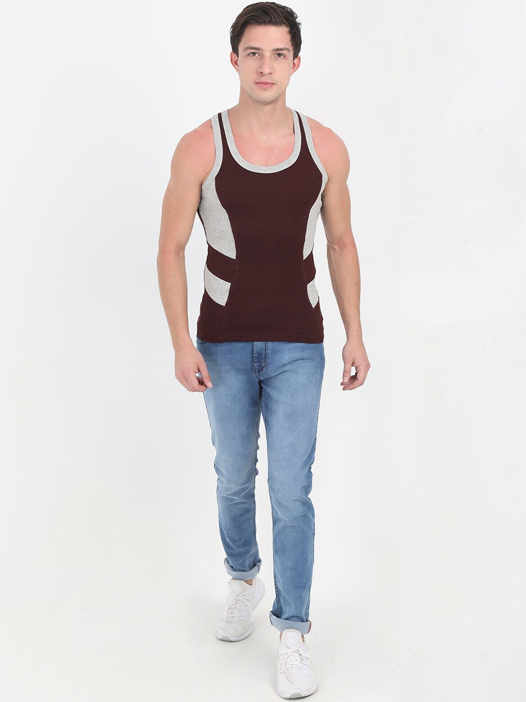 Clothing Innerwear Vests | Genx Men Pack Of 3 Assorted Pure Cotton Innerwear Gym Vests - QZ86354