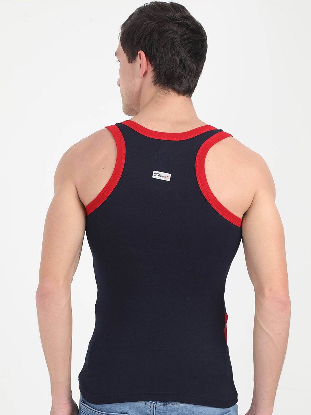 Clothing Innerwear Vests | Genx Men Pack Of 3 Assorted Pure Cotton Innerwear Gym Vests - QZ86354