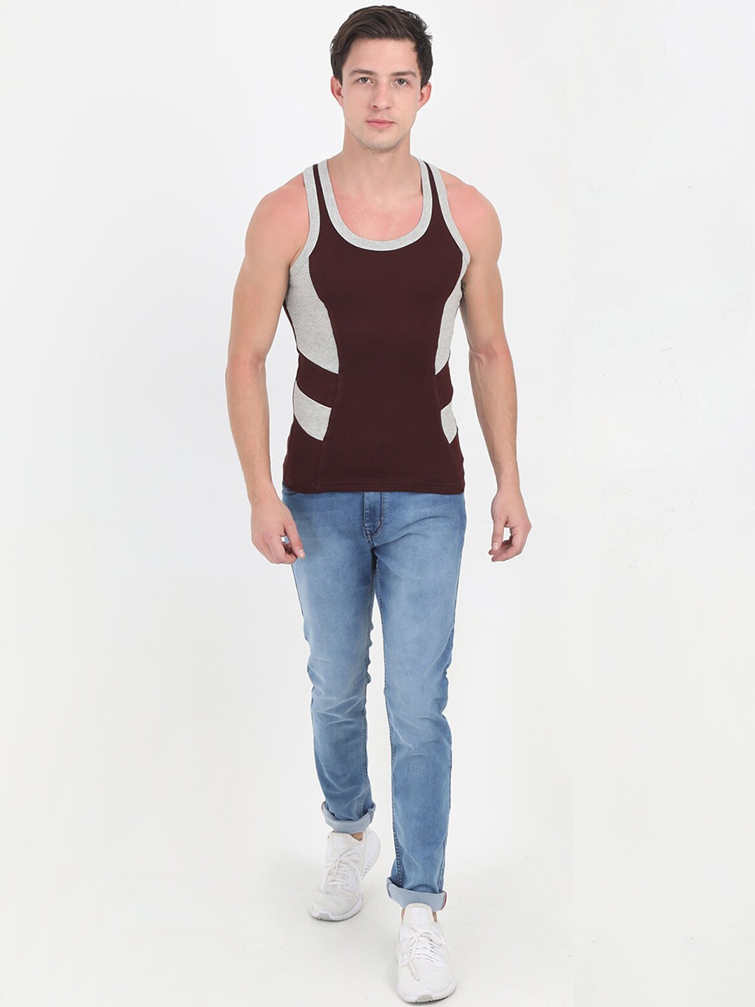 Clothing Innerwear Vests | Genx Men Pack Of 2 Assorted Solid Gym Vests - JH23414