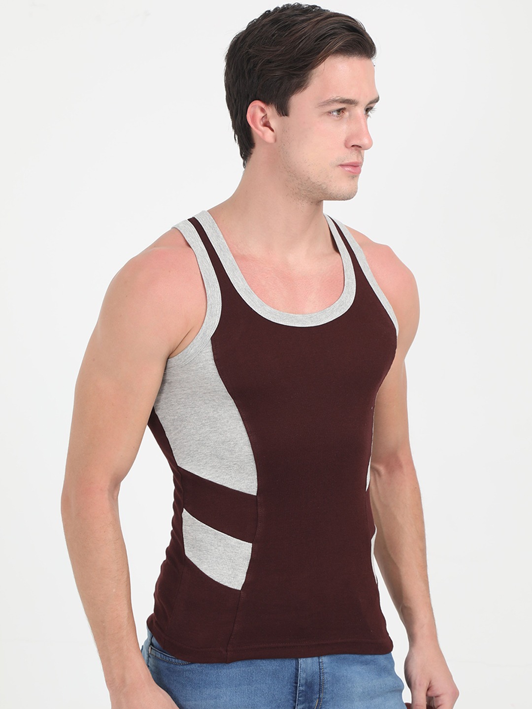 Clothing Innerwear Vests | Genx Men Pack Of 2 Assorted Solid Gym Vests - JH23414