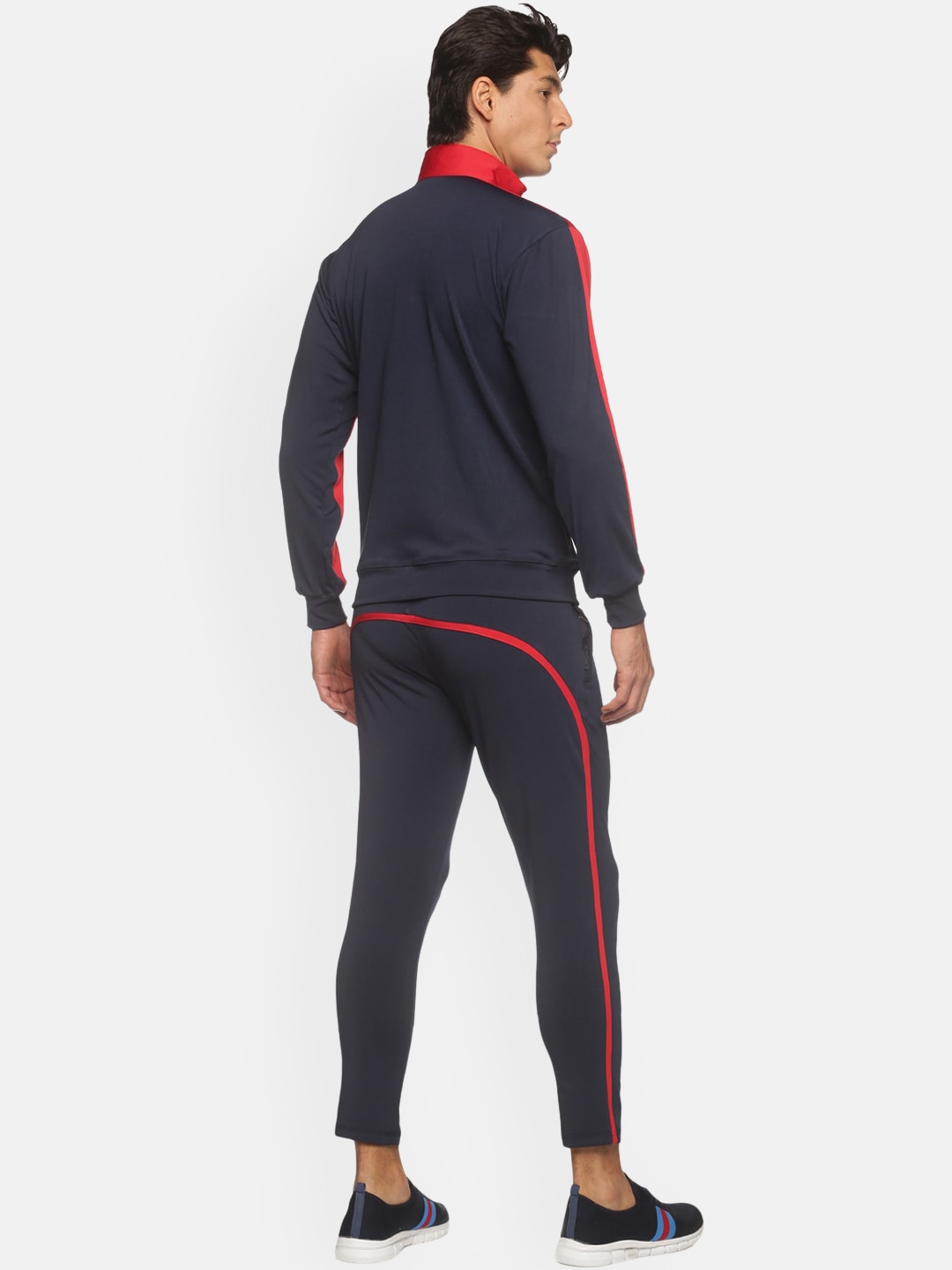 Clothing Tracksuits | HPS Sports Men Grey & Red Colourblocked Track Suit - FF11085