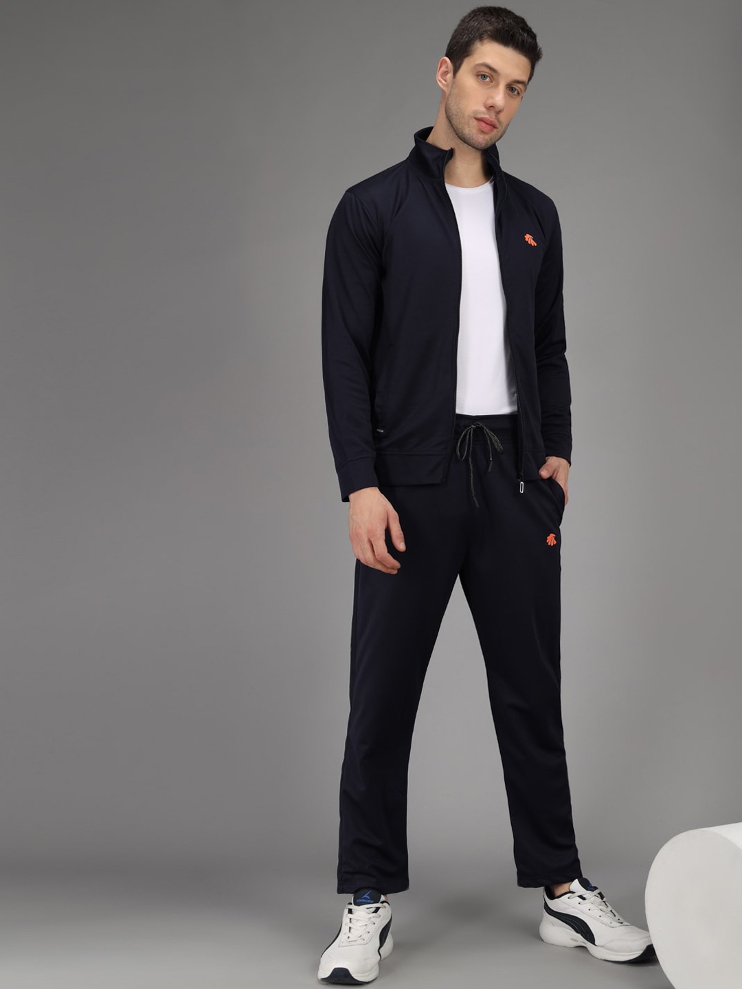 Clothing Tracksuits | Gallus Men Navy Blue Solid Tracksuit - YV71561