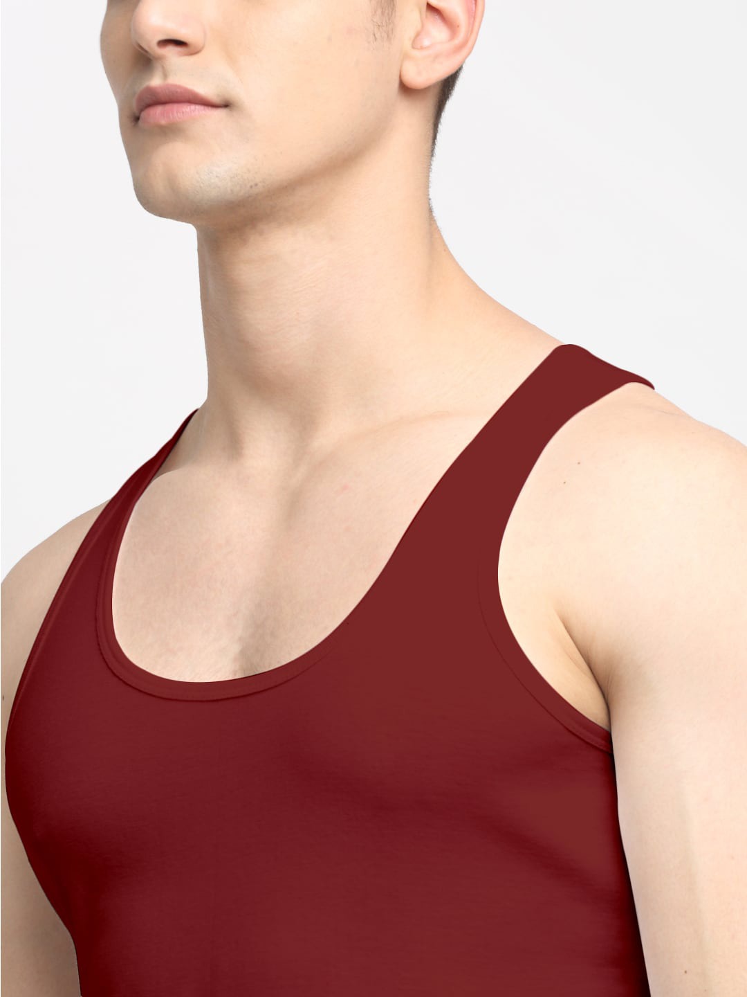 Clothing Innerwear Vests | Friskers Men Maroon & Orange Solid Pure Cotton Innerwear Vests Pack Of 2 - SS52963