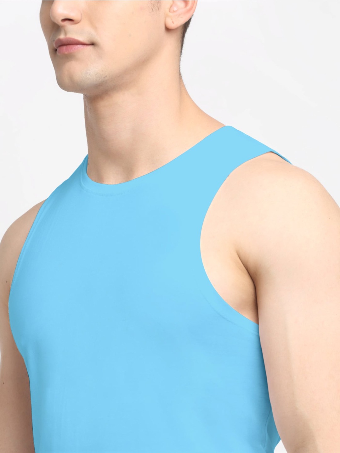 Clothing Innerwear Vests | Friskers Men Turquoise Blue  Solid Cotton Innerwear Vests - YE77834