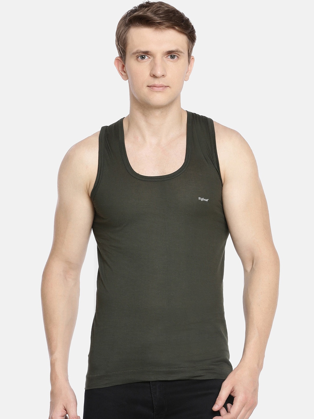 Clothing Innerwear Vests | Dollar Bigboss Men Pack Of 5 Assorted Solid Cotton Innerwear Gym Vests - PZ11443