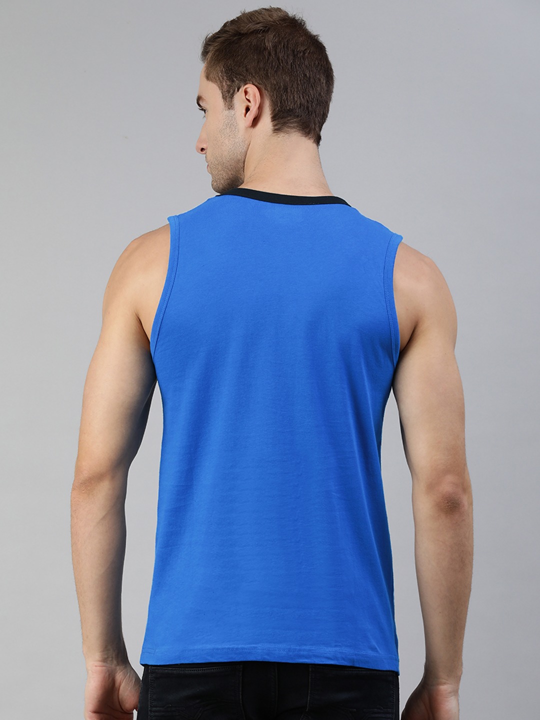 Clothing Innerwear Vests | abof Men Blue & White Printed Pure Cotton Innerwear Vest - OA45784