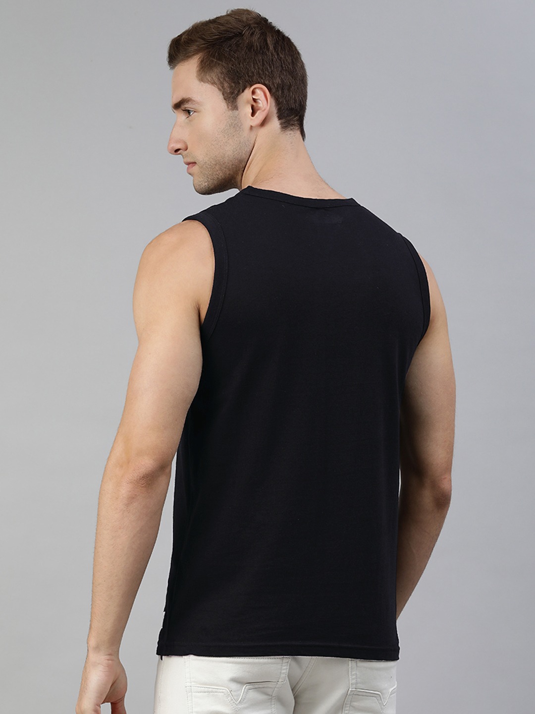 Clothing Innerwear Vests | abof Men Black & White Printed Pure Cotton Innerwear Vest - EL98814